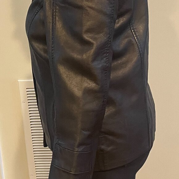 Carbon2Cobalt Women's Black Leather Jacket - Picture 3 of 5